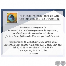 IV BIENAL INTERNACIONAL DE ARTE CONTEMPORÁNEO DE ARGENTINA -  10 al 15 de octubre de 2018